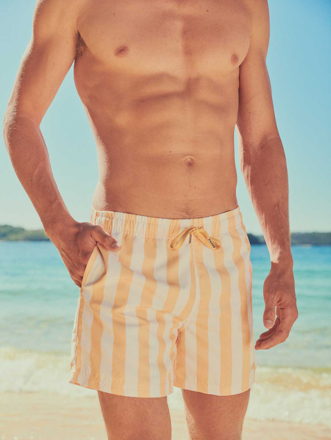 GLORY DAYS SWIM SHORT - BANANA STRIPE