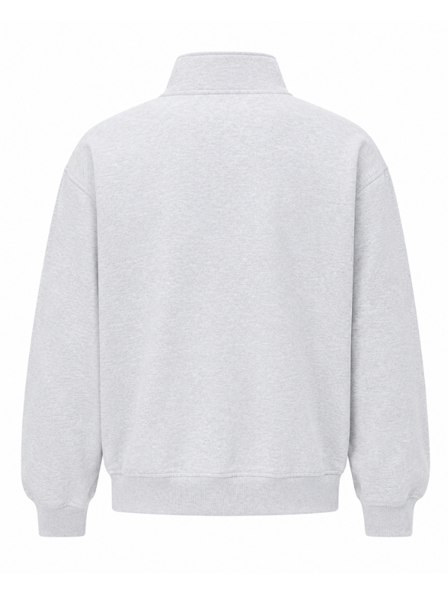 1/4 Zip Sweat - Grey Marle