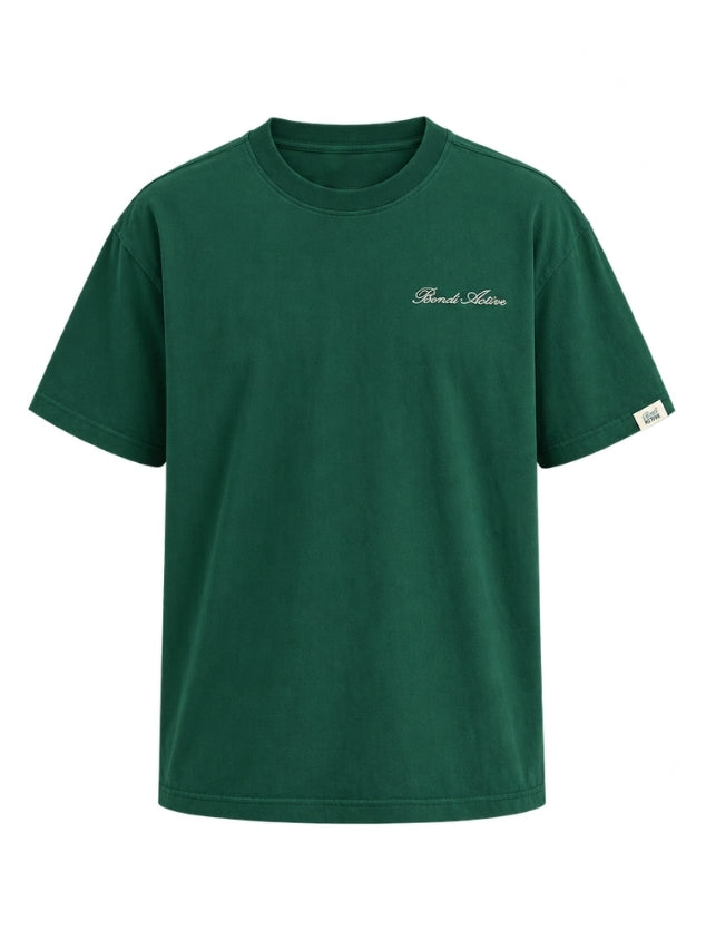 Cursive Tee - Deep Green