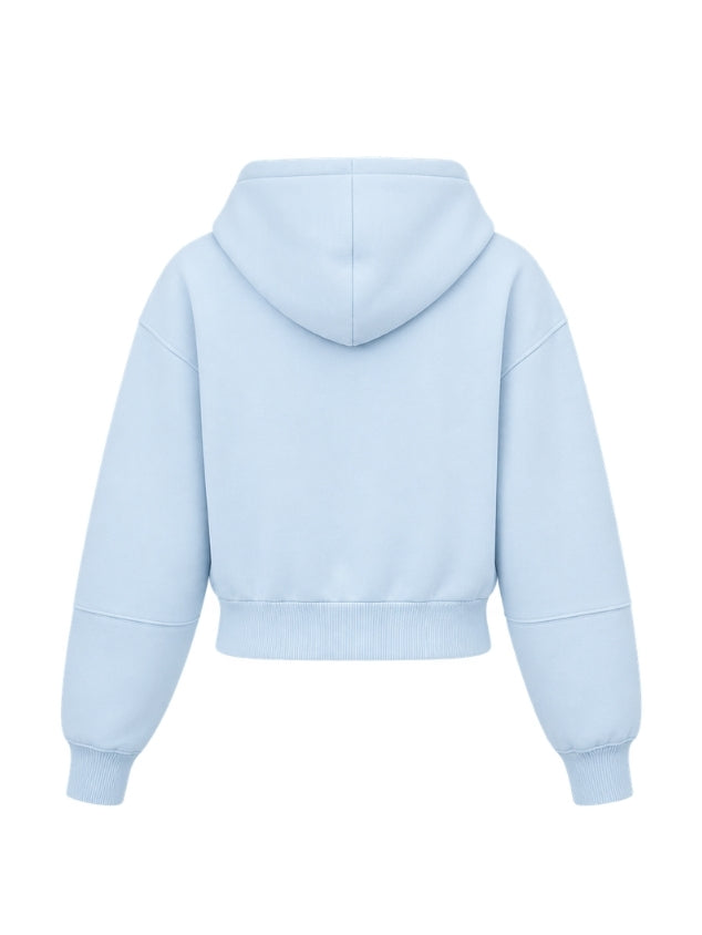 Slow Mode Crop Hoodie - Chambray Blue