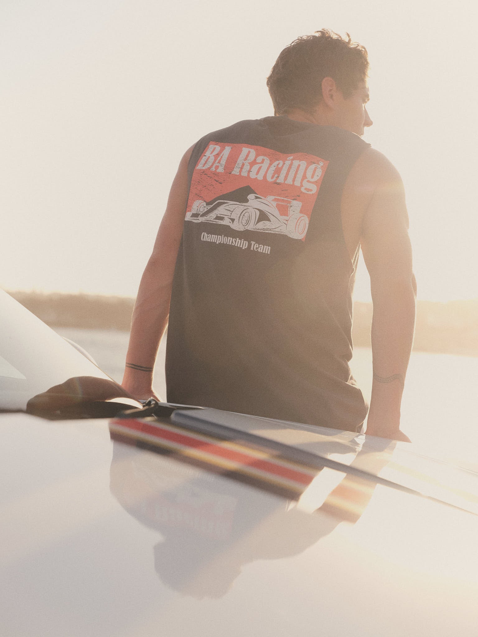 Speedway Racing Tank - Charcoal