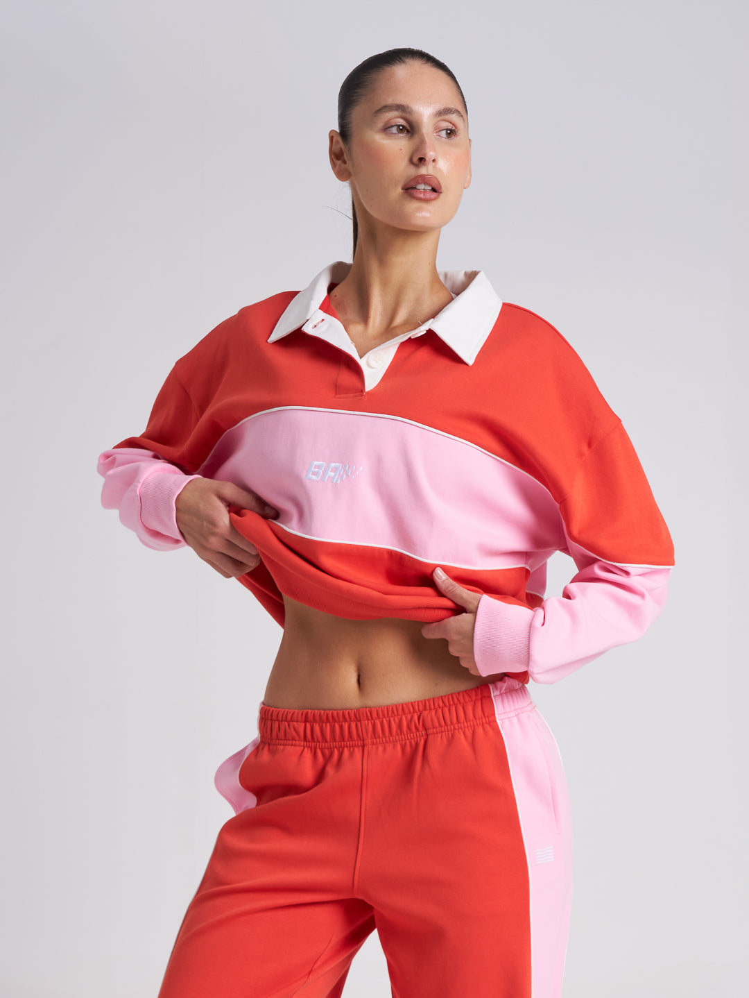 Speedway Prep Collared Crew - Tomato