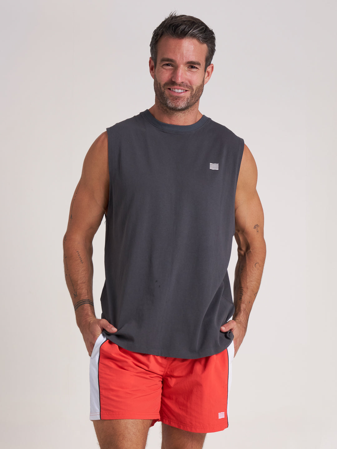 Speedway Racing Tank - Charcoal