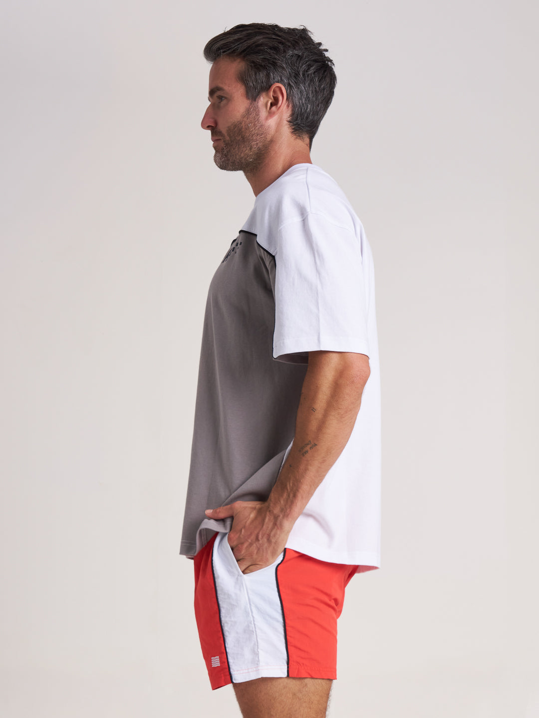 Speedway Sponsor Tee - White/Asphalt