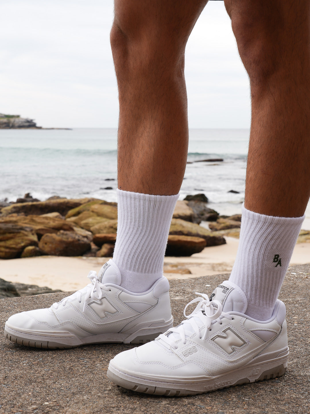 Logo Sock 2 Pack (White/Sage)