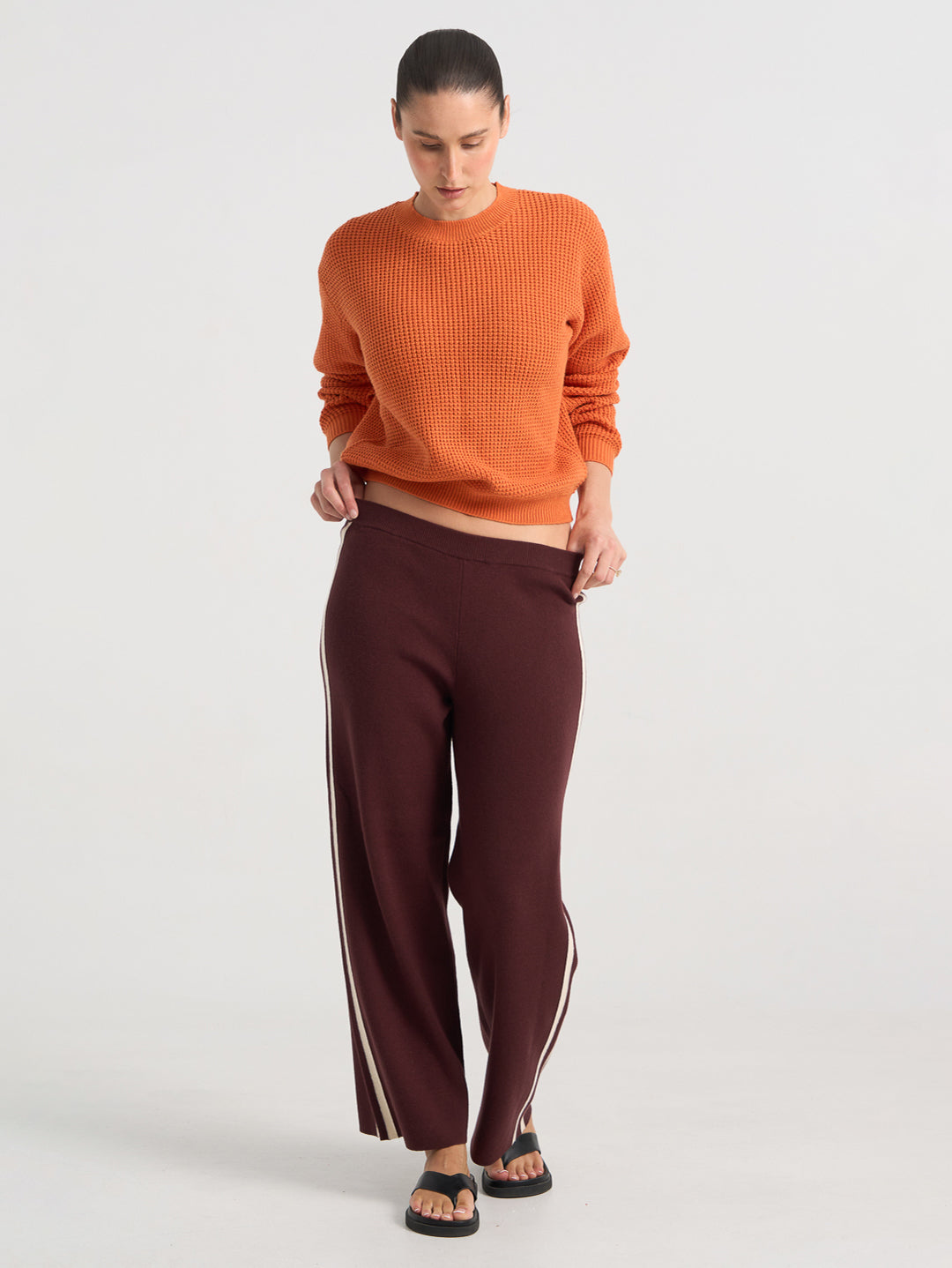Forma Waffle Knit - Burnt Orange