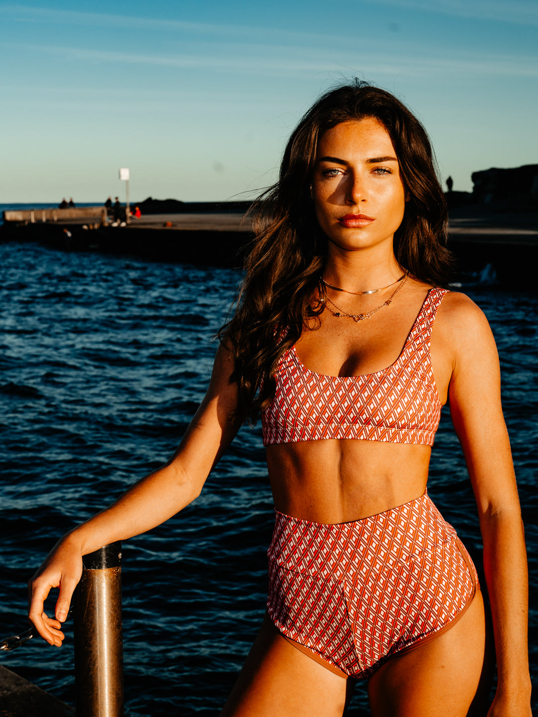 SPORT CLUB GEO CHEEKY SWIM TOP - GEO PINK