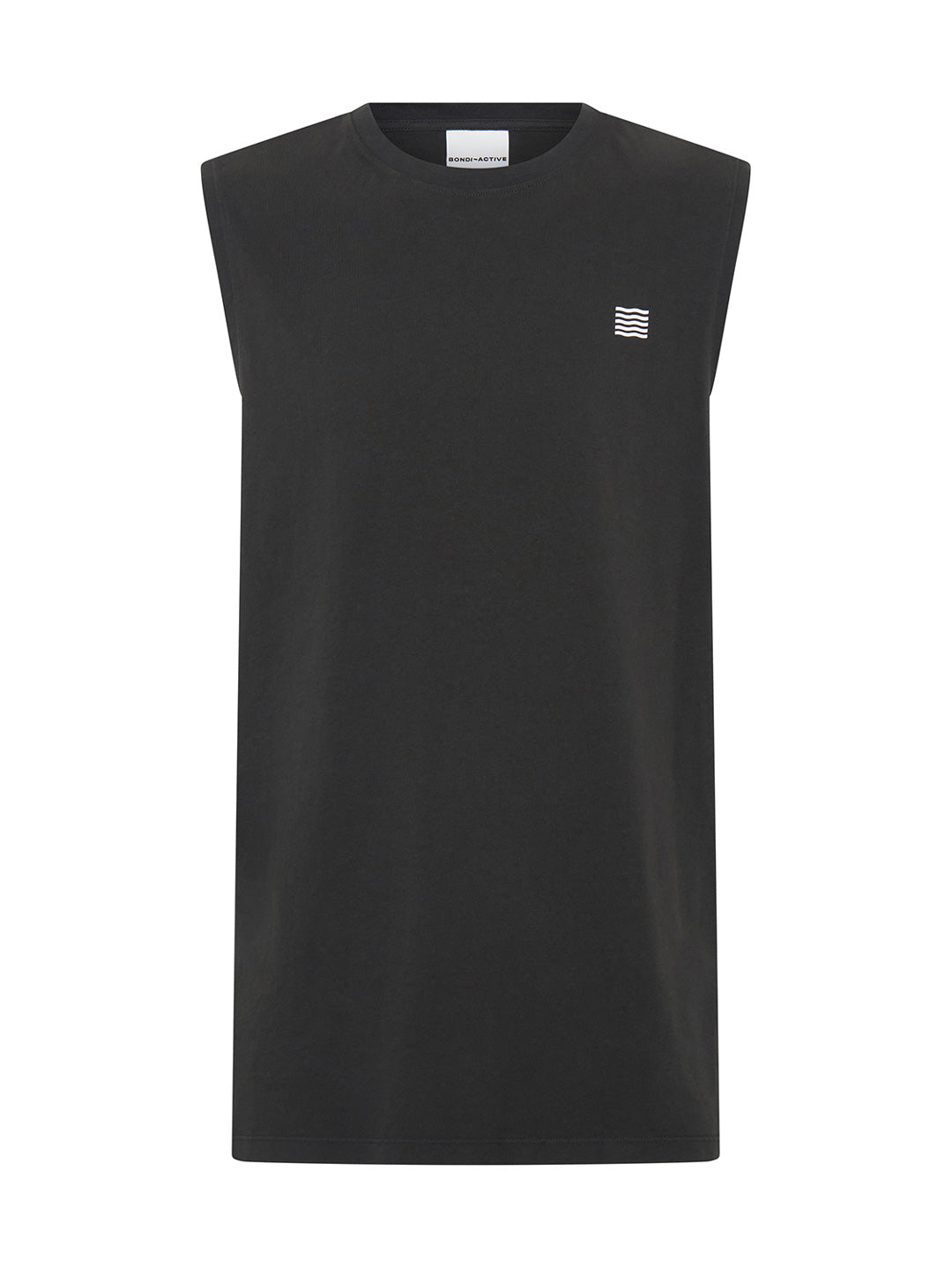 charcoal grey and red tank top front view product image