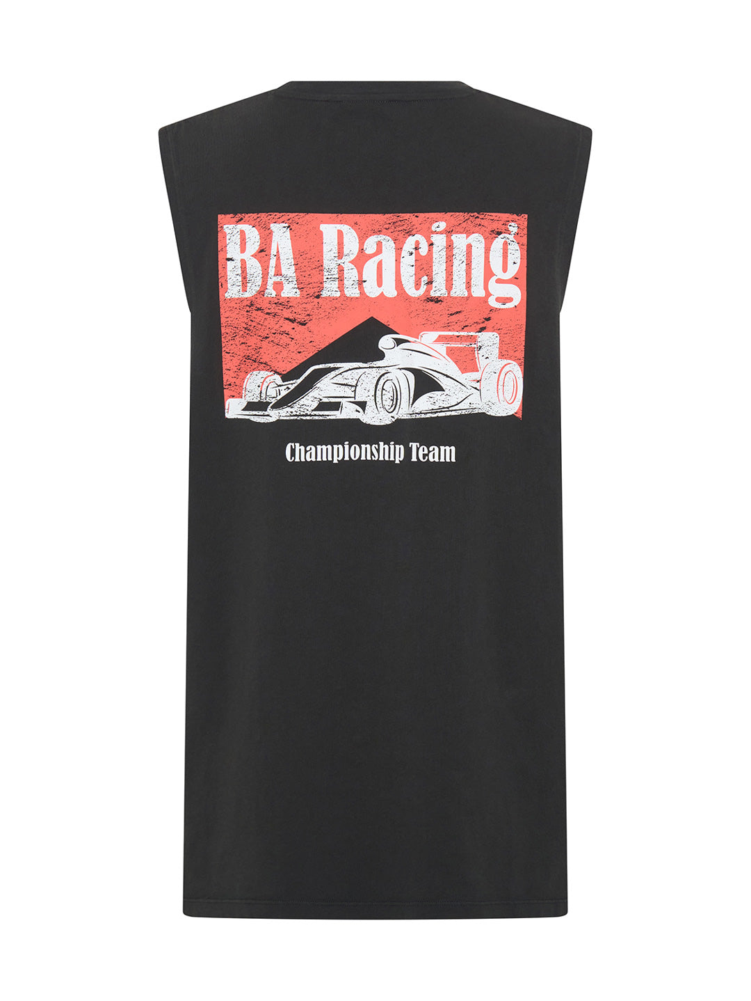 charcoal grey and red tank top back view product image