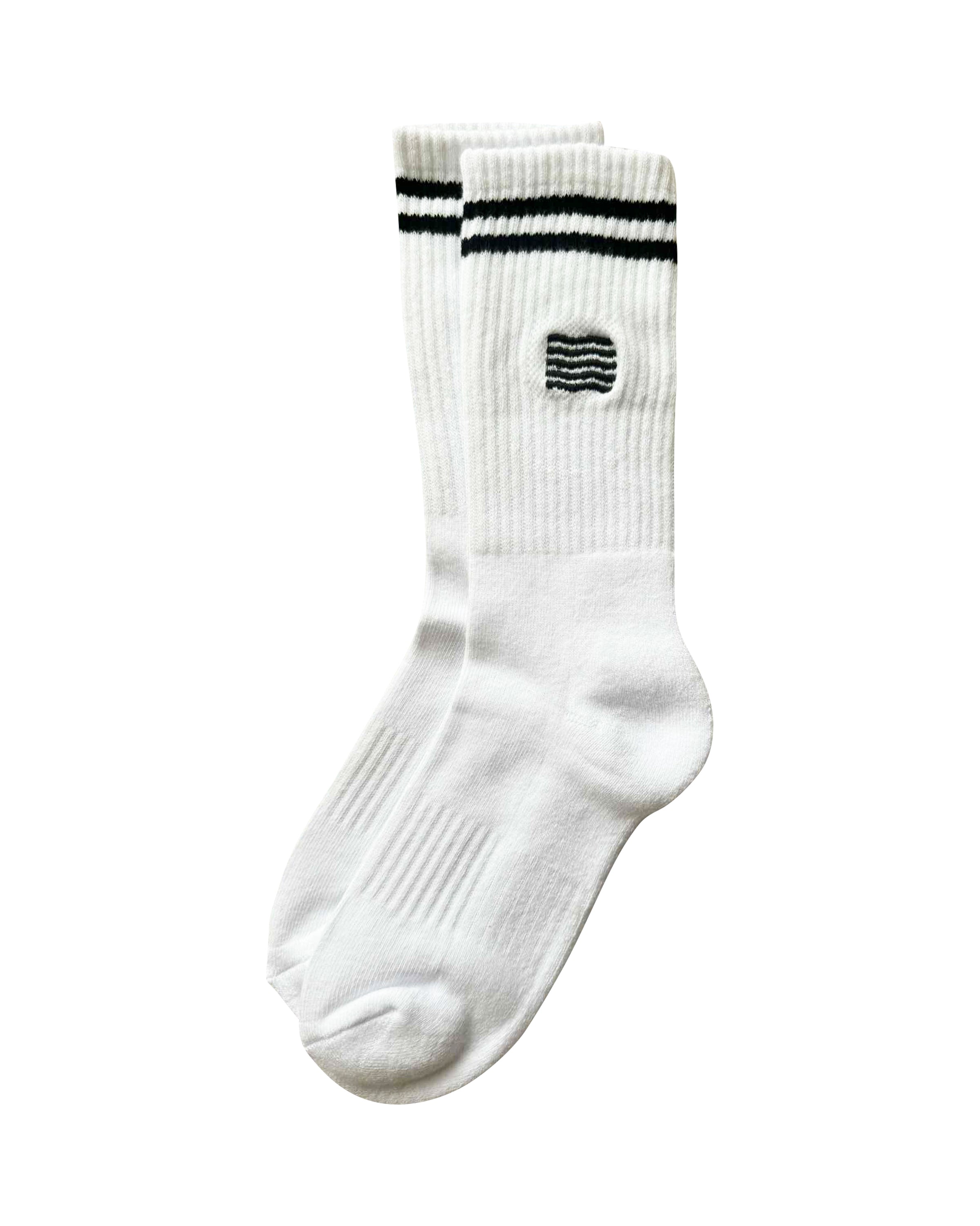 Stripe Logo Sock 2 Pack (White/Black)